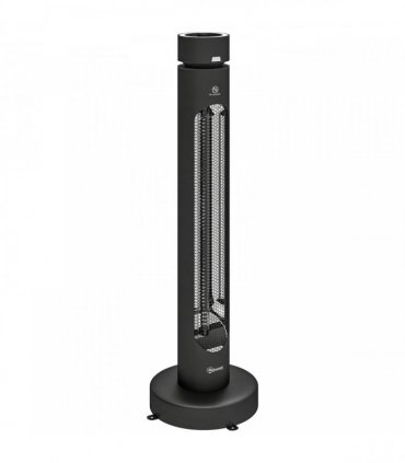 Outsunny 2000 W Electric Infrared Patio Heater, Free Standing Oscillating Outdoor Garden Heater with Knob/Remote Control, Black