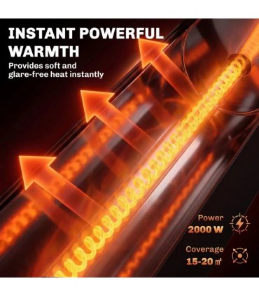 Outsunny 2000 W Electric Infrared Patio Heater, Free Standing Oscillating Outdoor Garden Heater with Knob/Remote Control, Black