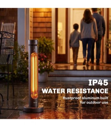 Outsunny 2000 W Electric Infrared Patio Heater, Free Standing Oscillating Outdoor Garden Heater with Knob/Remote Control, Black