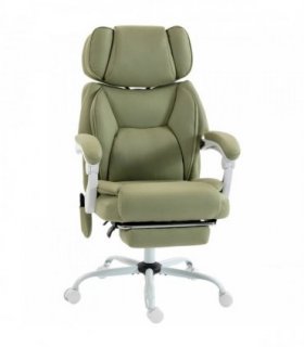 HOMCOM High Back Vibration Massage Office Chair Heated Reclining Computer Chair w/ Adjustable Height, Swivel Wheels, Lime Green