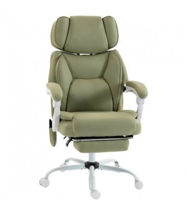HOMCOM High Back Vibration Massage Office Chair Heated Reclining Computer Chair w/ Adjustable Height, Swivel Wheels, Lime Green