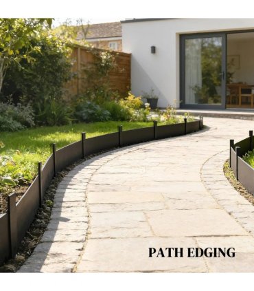 Outsunny 5pcs Garden Fence, Metal Picket Fence Panels, 102x20cm, Black