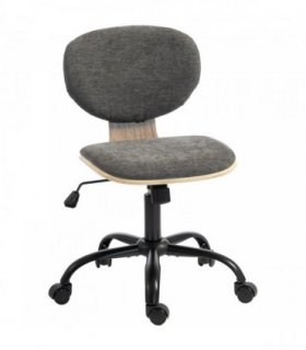 HOMCOM Home Office Desk Chair Rocking Function Ergonomic Swivel Chair with PU Wheels, Grey