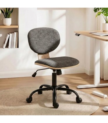 HOMCOM Home Office Desk Chair Rocking Function Ergonomic Swivel Chair with PU Wheels, Grey