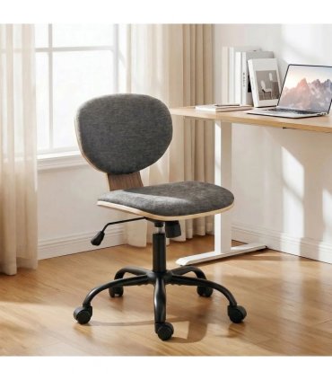 HOMCOM Home Office Desk Chair Rocking Function Ergonomic Swivel Chair with PU Wheels, Grey
