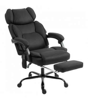 HOMCOM High Back Vibration Massage Office Chair Heated Reclining Computer Chair w/ Adjustable Height, Swivel Wheels, Black