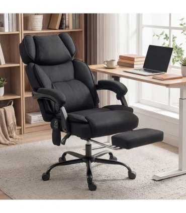 HOMCOM High Back Vibration Massage Office Chair Heated Reclining Computer Chair w/ Adjustable Height, Swivel Wheels, Black