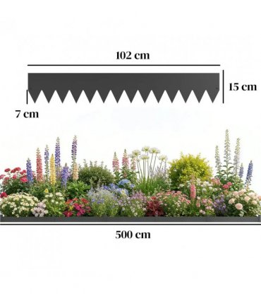 Outsunny 5pcs Garden Fence, Metal Picket Fence Panels, 102x15cm, Black