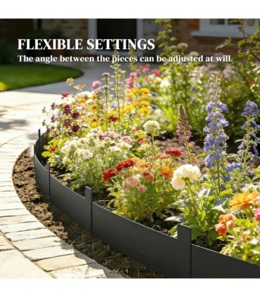 Outsunny 5pcs Garden Fence, Metal Picket Fence Panels, 102x15cm, Black