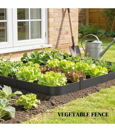 Outsunny 5pcs Garden Fence, Metal Picket Fence Panels, 102x15cm, Black