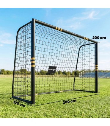 SPORTNOW Football Goal, 10 x 6.5ft Football Net with Ground Stakes, EPE Foam Padding and Metal Frame, Easy Assembly, Yellow