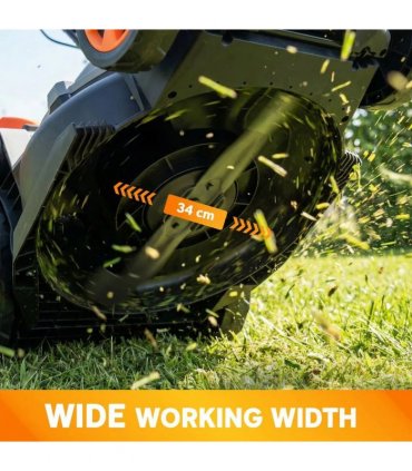 Outsunny 18V Cordless Lawnmower with 2 x 4Ah Batteries, Battery Lawn Mower with 34cm Cutting Width, Mulching Feature