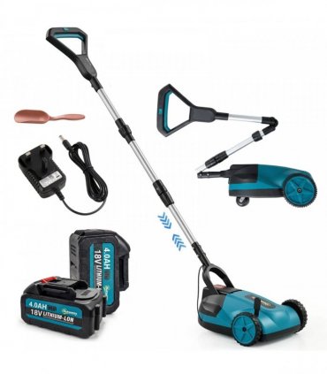 Outsunny 18V Cordless Lawnmower with 2 x 4Ah Batteries & Charger, Battery Lawn Mower with 21cm Cutting Width, 3 Cutting Heights