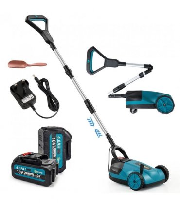 Outsunny 18V Cordless Lawnmower with 2 x 4Ah Batteries & Charger, Battery Lawn Mower with 21cm Cutting Width, 3 Cutting Heights