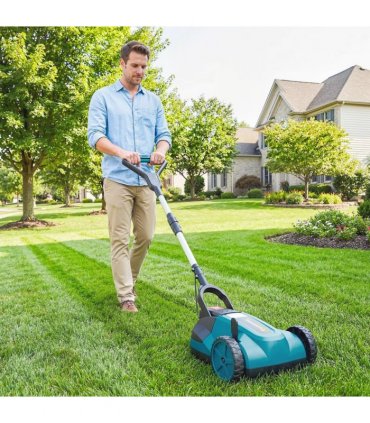 Outsunny 18V Cordless Lawnmower with 2 x 4Ah Batteries & Charger, Battery Lawn Mower with 21cm Cutting Width, 3 Cutting Heights