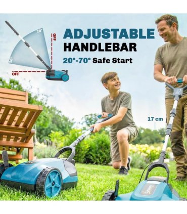 Outsunny 18V Cordless Lawnmower with 2 x 4Ah Batteries & Charger, Battery Lawn Mower with 21cm Cutting Width, 3 Cutting Heights