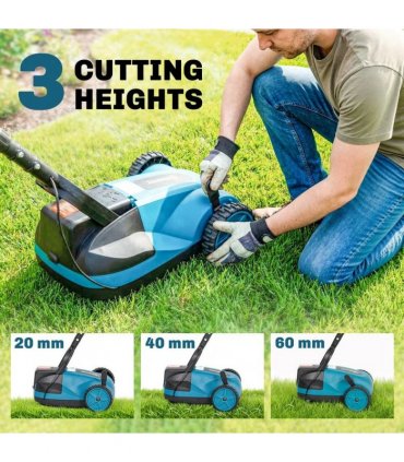 Outsunny 18V Cordless Lawnmower with 2 x 4Ah Batteries & Charger, Battery Lawn Mower with 21cm Cutting Width, 3 Cutting Heights