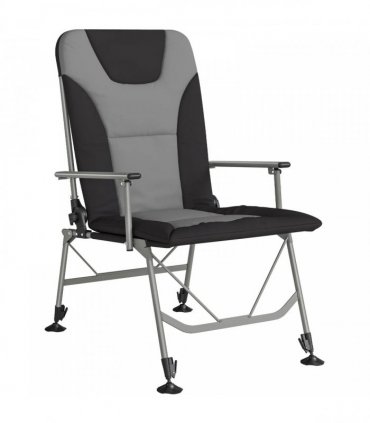 Outsunny Camping Chair Padded Reclining Folding Chair with Wide Armrests for Adults Black
