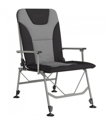 Outsunny Camping Chair Padded Reclining Folding Chair with Wide Armrests for Adults Black