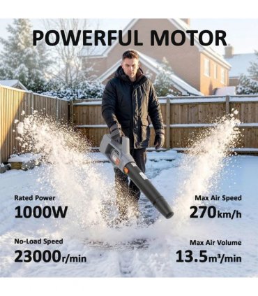 Outsunny Leaf Blower Cordless with 2 x 4000mAh Batteries & Charger, 36V Lightweight Garden Blower with 1000W Brushless Motor