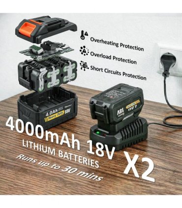 Outsunny Leaf Blower Cordless with 2 x 4000mAh Batteries & Charger, 36V Lightweight Garden Blower with 1000W Brushless Motor
