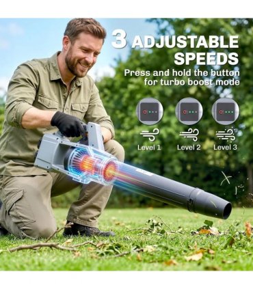 Outsunny Leaf Blower Cordless with 2 x 4000mAh Batteries & Charger, 36V Lightweight Garden Blower with 1000W Brushless Motor