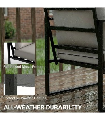 Outsunny Outdoor Garden Furniture Set, 4 Piece Patio Furniture with Slatted Table, Indoor Outdoor Balcony Patio Conservatory Set