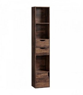 HOMCOM Bookcase with Drawers Adjustable Shelf Bookshelf with 2 Drawers and Cabinet 158 cm Rustic Brown