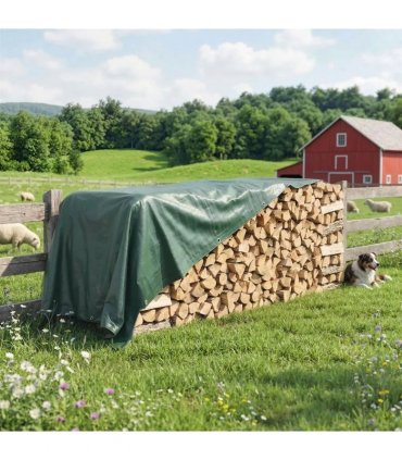Outsunny 3 x 4m Waterproof Tarpaulin, 90GSM Tear-Resistant PE Tarp with Reinforced Grommets, UV Protected Cover