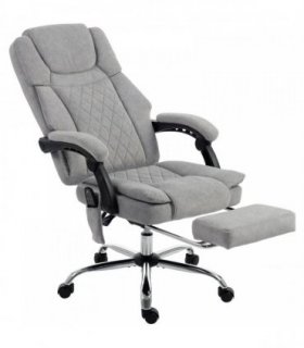 HOMCOM Office Chair with 6-Point Vibration Massage and Heat, Executive Computer Desk Chair with High Back, Reclining, Grey