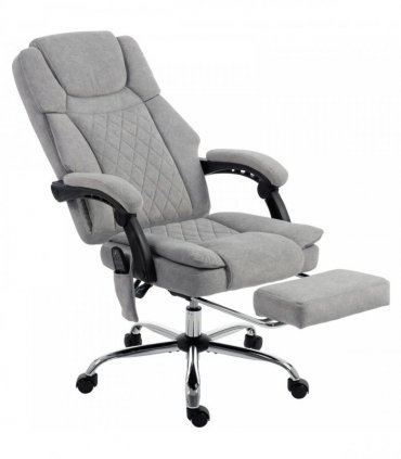 HOMCOM Office Chair with 6-Point Vibration Massage and Heat, Executive Computer Desk Chair with High Back, Reclining, Grey