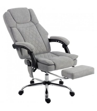 HOMCOM Office Chair with 6-Point Vibration Massage and Heat, Executive Computer Desk Chair with High Back, Reclining, Grey