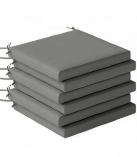 Outsunny Set of 6 Outdoor Seat Cushions with Machine Washable Cover, Water Repellent Seat Cushions Dark Grey
