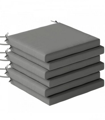 Outsunny Set of 6 Outdoor Seat Cushions with Machine Washable Cover, Water Repellent Seat Cushions Dark Grey