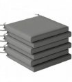 Outsunny Set of 6 Outdoor Seat Cushions with Machine Washable Cover, Water Repellent Seat Cushions Dark Grey