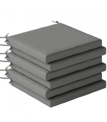 Outsunny Set of 6 Outdoor Seat Cushions with Machine Washable Cover, Water Repellent Seat Cushions Dark Grey
