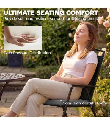 Outsunny Set of 6 Outdoor Seat Cushions with Machine Washable Cover, Water Repellent Seat Cushions Dark Grey