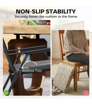 Outsunny Set of 6 Outdoor Seat Cushions with Machine Washable Cover, Water Repellent Seat Cushions Dark Grey