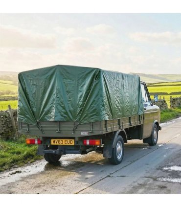 Outsunny 4 x 6m Waterproof Tarpaulin, 90GSM Tear-Resistant PE Tarp with Reinforced Grommets, UV Protected Cover