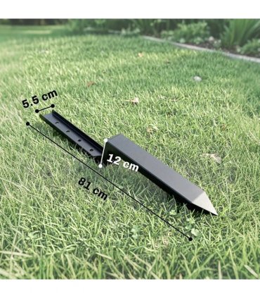 Outsunny 2 Pack Fence Post Repair Kit, 81 cm Metal Fence Post Support with Drill, Garden Ground Spikes for Broken Gate, Posts