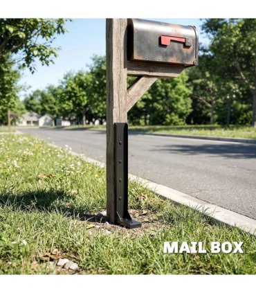 Outsunny 2 Pack Fence Post Repair Kit, 81 cm Metal Fence Post Support with Drill, Garden Ground Spikes for Broken Gate, Posts