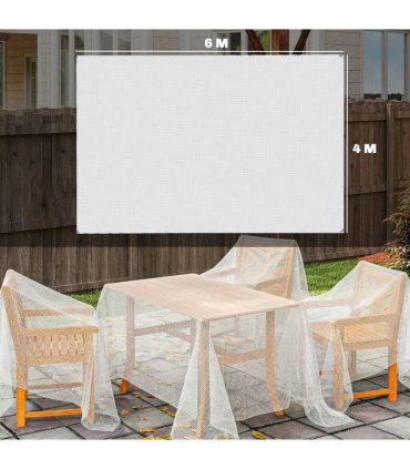 Outsunny 4 x 6m Waterproof Tarpaulin, Heavy Duty 140GSM Tear-Resistant PE Tarp with Reinforced Grommets, UV Protected Cover