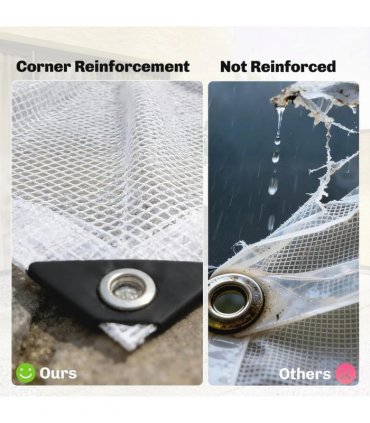 Outsunny 4 x 6m Waterproof Tarpaulin, Heavy Duty 140GSM Tear-Resistant PE Tarp with Reinforced Grommets, UV Protected Cover