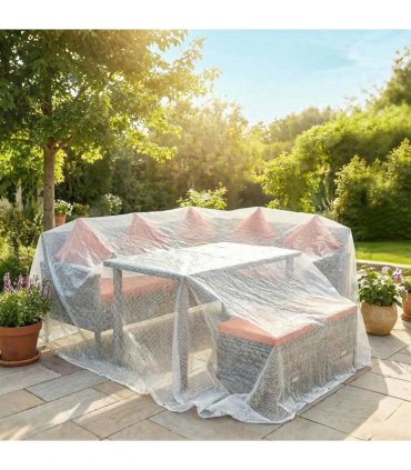 Outsunny 4 x 6m Waterproof Tarpaulin, Heavy Duty 140GSM Tear-Resistant PE Tarp with Reinforced Grommets, UV Protected Cover
