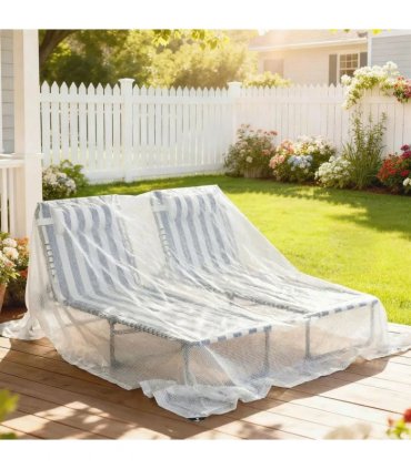 Outsunny 3 x 5m Waterproof Tarpaulin, Heavy Duty 140GSM Tear-Resistant PE Tarp with Reinforced Grommets, UV Protected Cover
