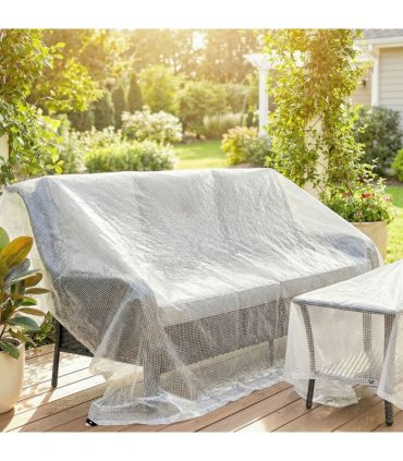 Outsunny 3 x 5m Waterproof Tarpaulin, Heavy Duty 140GSM Tear-Resistant PE Tarp with Reinforced Grommets, UV Protected Cover