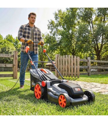 Outsunny 1800W Electric Lawnmower with 40cm Cutting Width, Mulching Feature, 50L Grass Collection Bag, 6 Cutting Heights