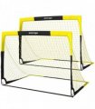SPORTNOW Set of 2 Pop Up Football Goal, Portable Folding Football Net with Carry Bag, 8 U-Shaped Ground Stakes, Fibreglass Pole