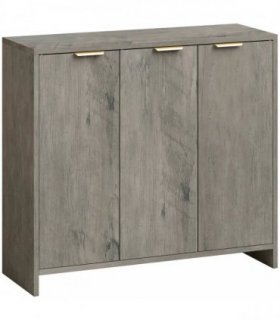 HOMCOM Sideboard Cabinet, Modern Storage Cabinet with 3 Doors and Adjustable Shelves for Living Room, Dining Room, Grey