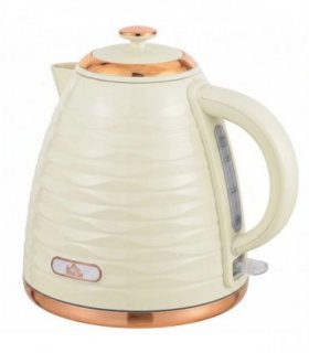 HOMCOM 3kW Rapid Boil Honeycomb Kettle - Cream White
